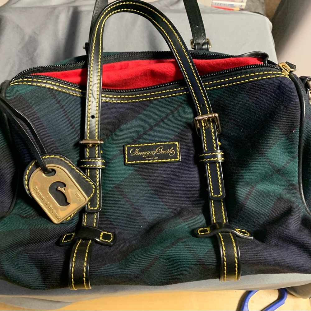 Dooney & Bourke Tartan Small Bag with Red Lining - Picture 2 of 9